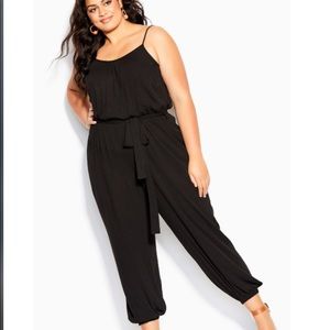 City Chic Villa Capri Jumpsuit - Black - M/18